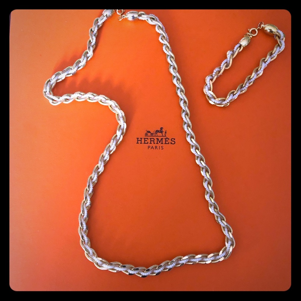Vintage costume necklace and bracelet